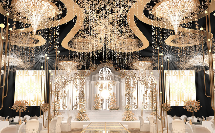 五家渠花木兰喜事汇金色大厅效果展示